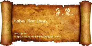 Haba Mariann névjegykártya