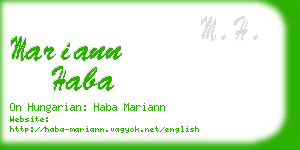 mariann haba business card